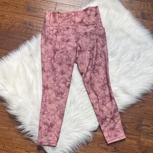 Athleta Mauve Tie-Dye Salutation Stash Pocket II Leggings